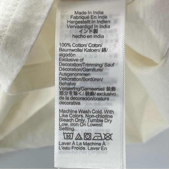 J. Crew 100% Cotton Ruched Ruffled Neckline Soft Flowy Short Sleeve Shirt Size M - Picture 8 of 9